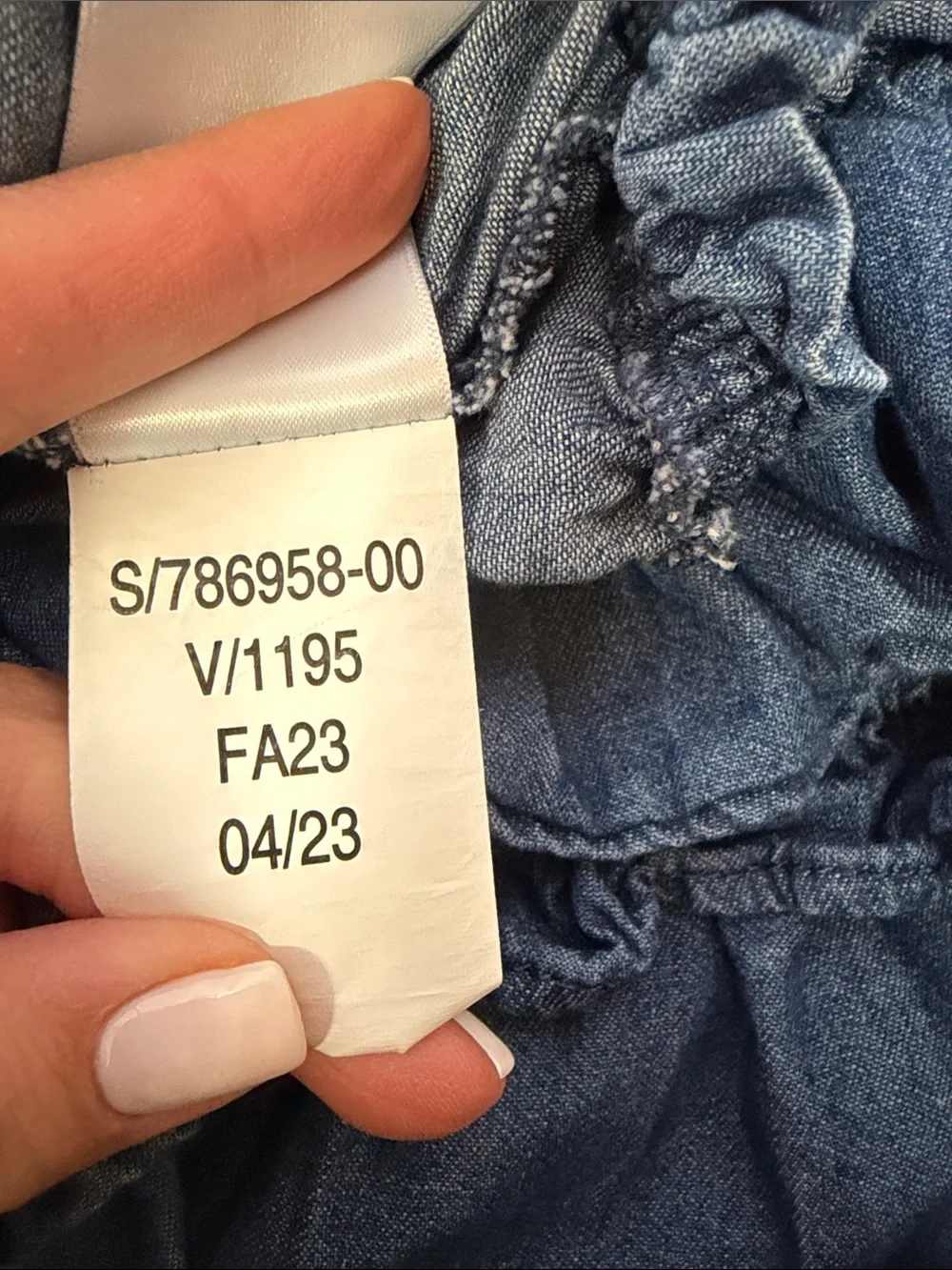 Gap X LoveShackFancy girls denim floppy skirt and ruffle-button front top set M